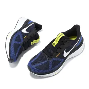 【NIKE 耐吉】慢跑鞋 Air Zoom Structure 25 男鞋 黑 白 藍 氣墊 緩震 運動鞋(DJ7883-003)