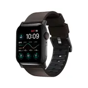 Nomad Active Band Pro 45mm / 49mm - Black Hard with Brown Leather Strap