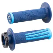 Odi V2 Emig Pro MX Lock-On Grips Navy Blue/Cyan For KTM 500 EXC-F 2017-2022