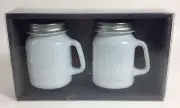 Mason Jars ~White Glass ~ Salt & Pepper Shakers - NEW - Mason Craft & More.