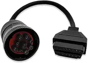 AMHTDOL OBD2 Adapter for Heavy Duty Truck and Commercial Vehicles 9 Pin J1939 Male to 16 Pin OBD2 Female Cable,Work for Deu-tsch J1939 9pin to OBD 16pin Diagnostic Tool/Scanner Connector