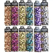 36pc Studio Gift Wrapping 7cm Metallic Matt Bow Home Party Decor Assorted