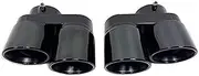 Compatible For BMW X5 X6 X7 G05 G06 G07 2019 To 2023 Exhaust tip Upgrade Black Quad Carbon Fiber Muffler Nozzle Tip(Stainless Steel black)