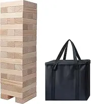 Giant Tumble Tower, Pine Wooden Topple Game Classic Block Stacking for Kids Adults Family,54 PCS