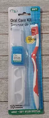 Dental Kit Toothbrush with cap, Dental Floss-Dental Picks-10 Pc. Travel Kit