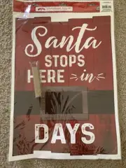 Christmas Chalkboard Wall Art Santa Stops Here In Days 16 X 12.375 Poster