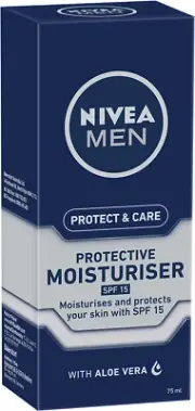 NIVEA MEN Protect and Care Moisturiser SPF15 (75Ml), Non Greasy Moisturiser f...