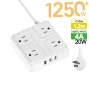 US Plug Power Strip AC Outlets Multitap Electrical Socket Extension Cord with US