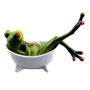Resin Bathtub Frog Figurine - Unique Home Art & Birthday Gift SZRH A-VH