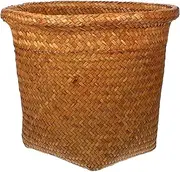 MAGICLULU Toys for Kids Wicker Trash Basket Seagrass Basket Tabletop Trash Basket Garden Basket Round Storage Basket Woven Trash Kids Clothes Hamper Children Rattan Straw Office Storage Rack