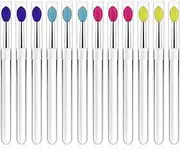 12 PCS Silicone Lip Brushes with Dustproof Covers, Reusable Lip Applicators for Lipstick, Lip Balm, Eyeshadow, Lip Cream & Lip Mask, Makeup Tools with Caps (Multicolor)