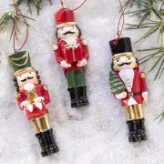 3 Pieces Christmas Nutcracker Ornaments Resin Decorations for Festival Party