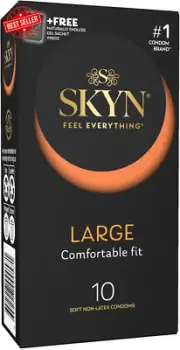 SKYN Elite Large Non-Latex Condoms – 10 Pack (56mm Nominal Width)