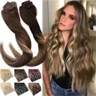 Luxury Double Weft Real Remy Human Hair Extensins Clip In THICK Double Weft WAVY