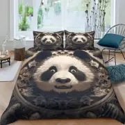 Print Panda Duvet Cover Set Bedding Set Animal Theme Comforter Cover with