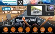 3" Dash Cam Car HD 1080P Front/Rear/Inside Dual Lens Video Recorder Camera WIFI