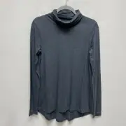 Theory Charcoal Reagan Solid Turtle Neck Long Casual Sleeve Pullover Top M $120