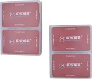 [Swiss Marshall] Set of 2 Heavy Duty Plastic 6 Page Hipster Wallet Inserts Side Load for Wallets MADE IN USA, Transparent, medium, Clear