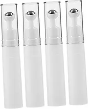 Healeved 4pcs Roll Portable Glass Roller Bottles for Essential Oils Eye Refillable Containers with Metal Roller Balls for Travel Home Office Use Nourishing Firming Eye Massage Tool