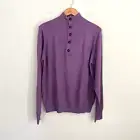 Hugo Boss Virgin Wool Sweater Men Size XL Purple Pullover Long Sleeve New