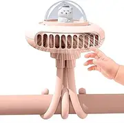 Pram Fan for Baby – Cool & Calm Adventures for Your Little One with Safe 3-Speed Stroller Fan, Rechargeable USB-C Pram Fans Australia, Cute Bear Design – Up to 10 Hours Battery Life by TotEase (Pink)