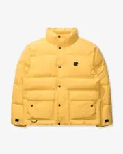 UNDEFEATED Men's AUTHENTIC PUFFER GOOSE DOWN JACKET (Medium, Yellow) NWT