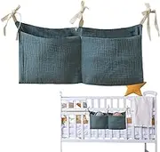 Baby Bedside Storage Bag,Crib Bedside Caddy Organizer - Space-Saving Crib Accessories for Toys Books Milk Bottles Tissues Wipes