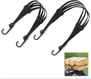 Cfcyhla Pack of 2 Luggage Straps 60 cm + 90 cm Expander with Hooks, Tie Down Straps with Hooks, Tie Down Strap for Motorcycle Helmet, Bicycle Luggage, Pannier Rack, Cargo Strap