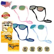 UV400 Polarized Baby Sunglasses with Strap - Flexible & Unbreakable for 0-24M