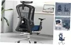 Office Chair Ergonomic Desk Chair, High Back Office Chair with Wheels, Blue