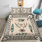 Eye Branches And Feathers 3D Quilt Duvet Doona Cover Set Pillow case Print