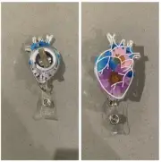 Retractable Nurse Badge Holder Heart Shaped