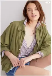 NWT-Anthropologie Army Green Classic Utility Jacket - L