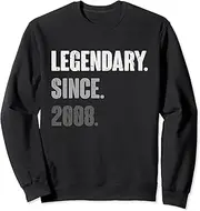 [X.Style] 15 Years Old Retro Vintage 2008 Birthday 15th Decoration Sweatshirt ds568 Sweater (S) Black