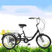 Three Wheel Bike, Adult Tricycle 3 Wheel Bikes 20In Comfort Bicycles Bike High Carbon Steel Frame 3 Wheel Cruiser Bike for Seniors Women Men Cycling Pedalling
