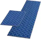 2 Pack Navy Blue Kitchen Mats, Slip-Resistant Runner and Mat for Dining Room