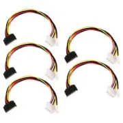 5x 12" SATA Serial ATA 15Pin Male to Molex 4Pin + 4Pin Floppy Female Power Cable