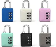Maizoon Combination Lock with 3-Digit Resettable Code Combo Lightweight and Cute Outdoor Padlock for High Security for Luggage Backpak Bag Suitcase Baggage Pack of 6