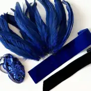Tall COBALT BLUE FEATHERS Sequins VELVET Ribbons Fashion HATS Accessories CRAFTS