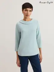 Phase Eight Blue Remy Textured Cowl Neck Top (F14032) | $136