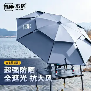 本諾釣魚傘大傘三折疊萬向拐杖釣魚傘戶外防雨遮陽釣魚專用傘釣魚裝備