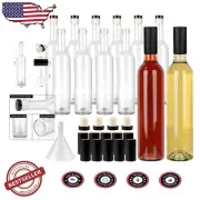 12 Pack Airtight 16oz Glass Bottles with Cork and Funnel - Perfect for Brewing