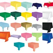 Plastic Table Cloth Colour Rectangle Cover Birthday Party Tablecover