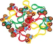 Kisangel 12pcs Farm Vehicle Keychains Construction Party Key Ring with Lobster Clasp for Easter Goody Bag Fillers School Rewards Adorable Accessories for Parties