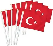 10 PCS Türkiye Handheld Small Flag, Turks Hand held Mini Decor Decoration Banner