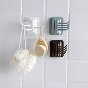 2-Pack Rotating Adhesive Wall Hooks, No-Drill Strong Sticky Towel Hooks for Bathroom Storage, Punch-Free Swivel Hangers for Wall and Door