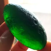 Green GEM MOLDAVITE Meteorite Impact Glass Czech - 65.12g