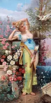 The messenger of love Tile Mural Kitchen Bathroom Wall Backsplash Marble Ceramic