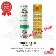 TIGER BALM Inhaler Herbal Menthol Relieve Nasal Congestion x 6pcs.