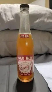 Old Red Bud Soda Bottle, Millers Beverages, illinois, 10oz Duraglass, 1952, RARE